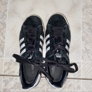 Adidas campus black velvet sneakers